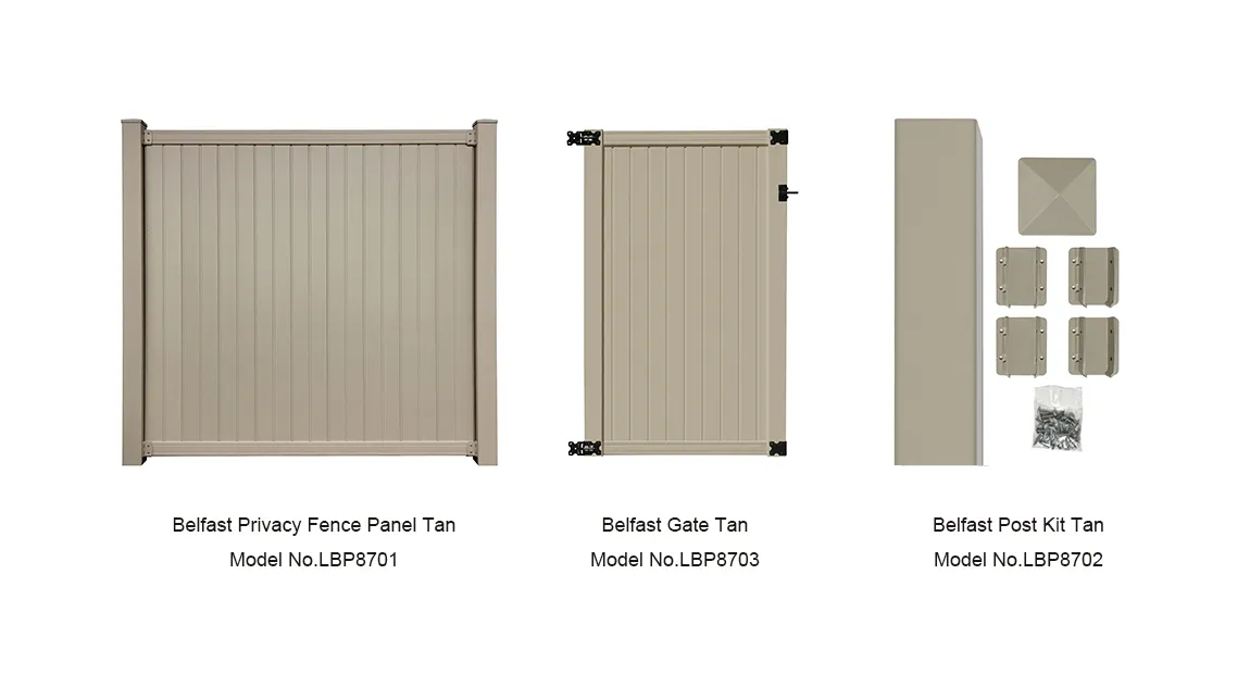 6' x 6' Belfast Privacy Fence Panels and Gate Tan image 2