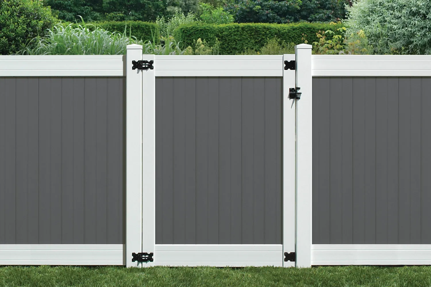6' x 8' Wexford Privacy Fence Panels and Gate Gray-White image 1