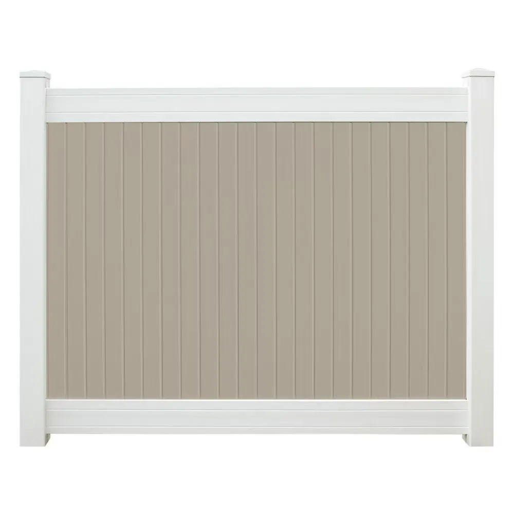 6' x 8' Wexford Privacy Fence Panels and Gate Tan-White image 6