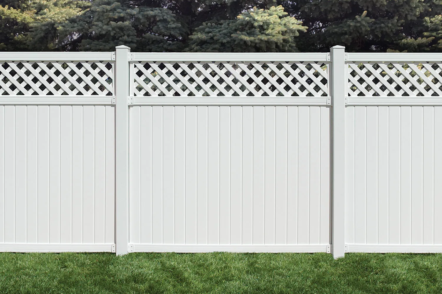 6' x 6' Belfast Lattice Top Privacy Fence Panels and Gate White image 5
