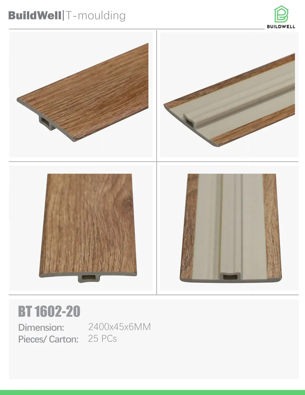 Vinyl Floor T-Moulding Honeywood image 1