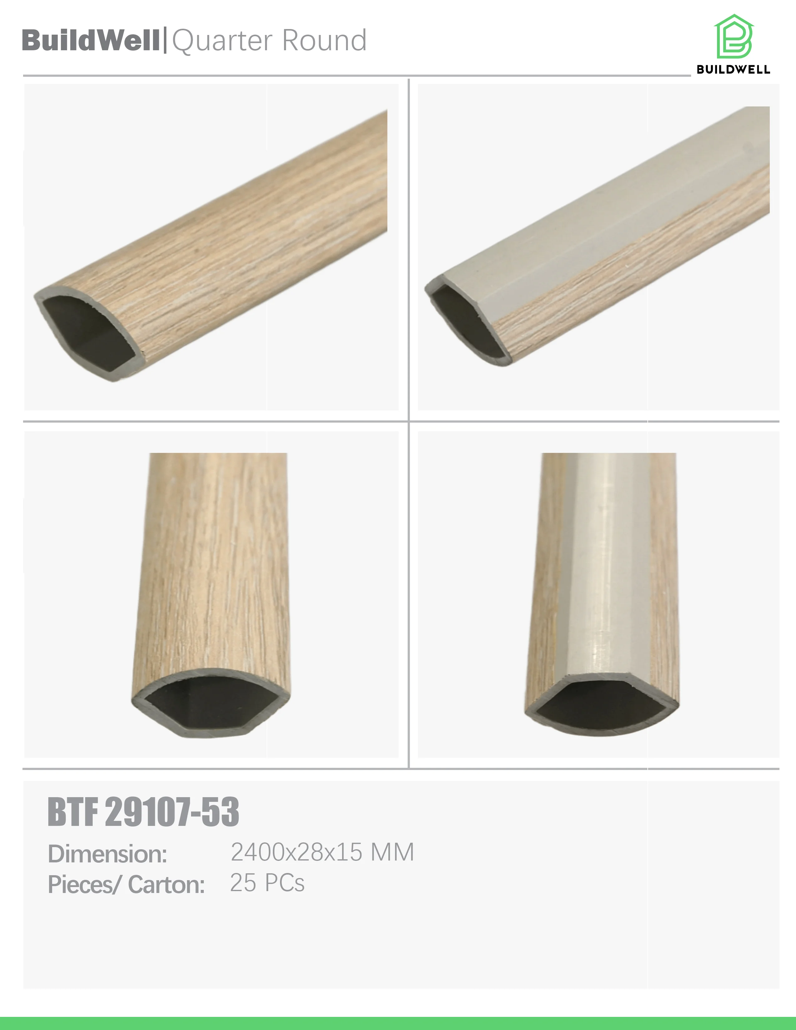 Vinyl Floor Quarter Round Stonewash image 1