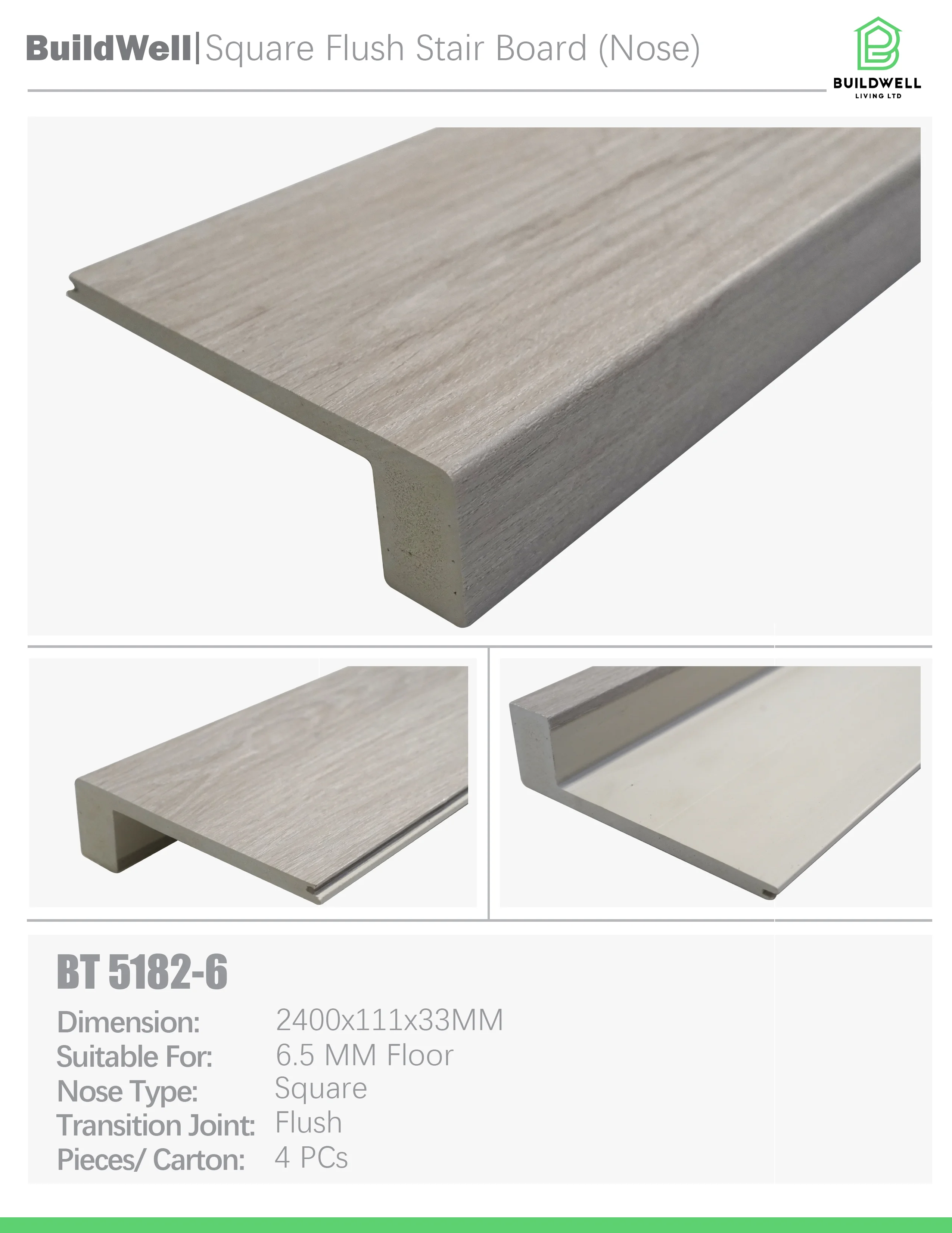 Vinyl Floor Square Nose Frostwood image 1