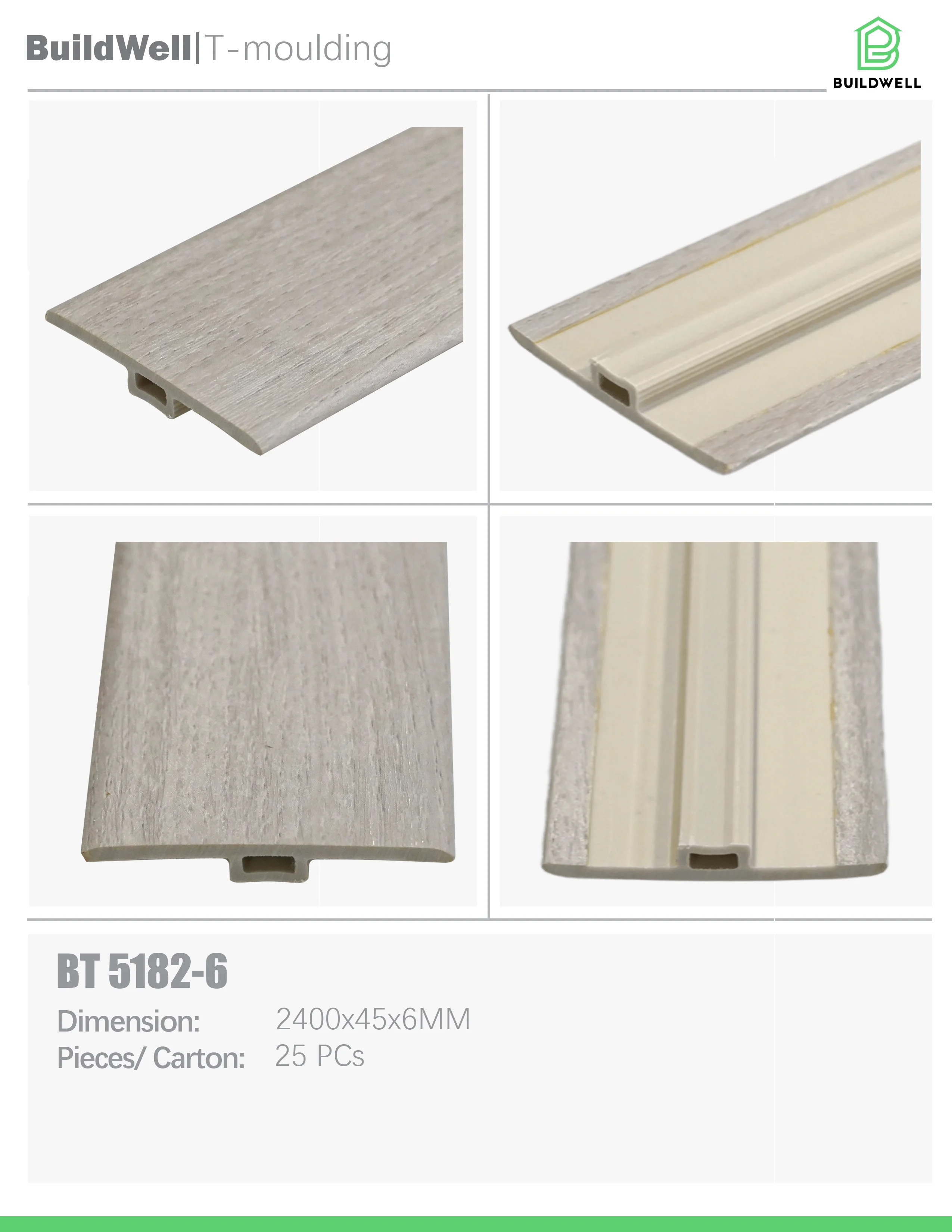 Vinyl Floor T-Moulding Frostwood image 1