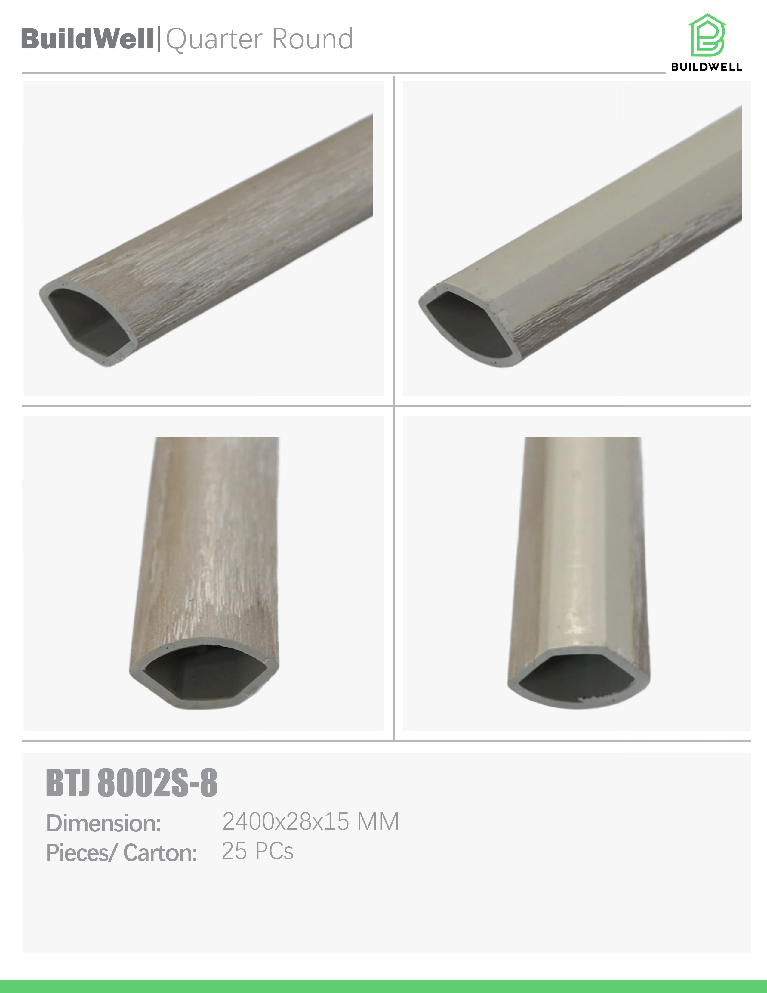 Vinyl Floor Quarter Round Storm Grey image 1