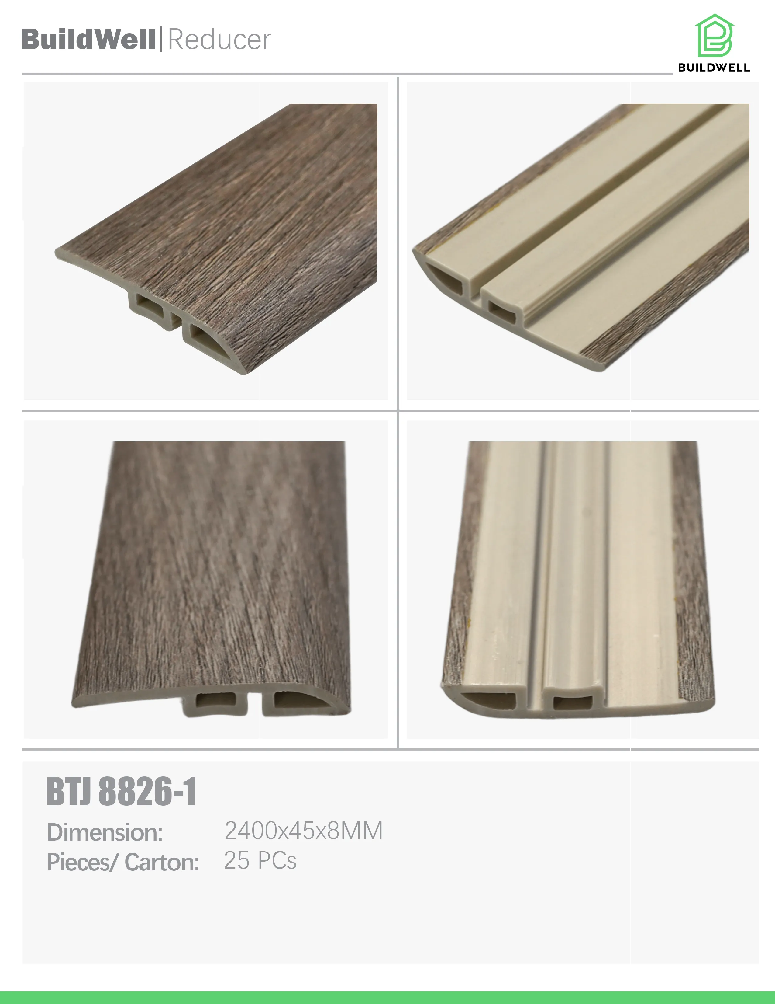 Vinyl Floor Reducer Weathered Timber image 1