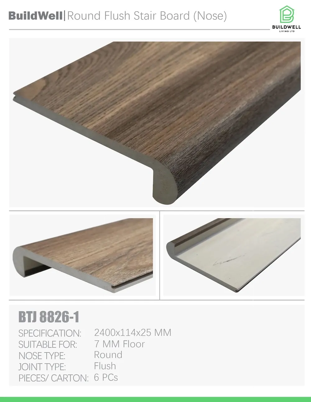 Vinyl Floor Round Nose Weathered Timber image 1